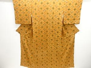 縮緬地抽象鳥模様小紋着物